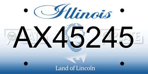 AX45245 Illinois License Plate