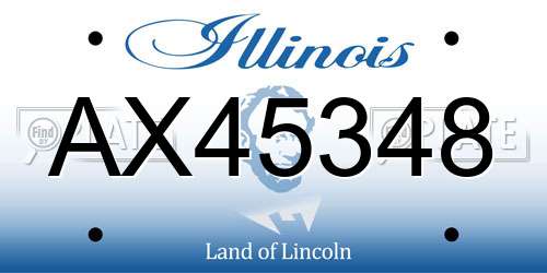 AX45348 Illinois License Plate