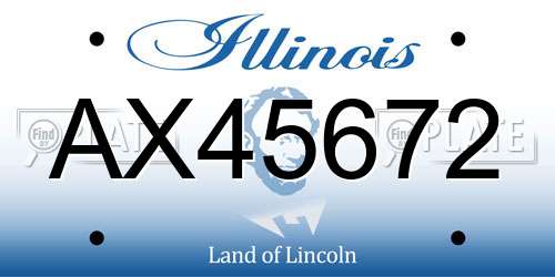 AX45672 Illinois License Plate