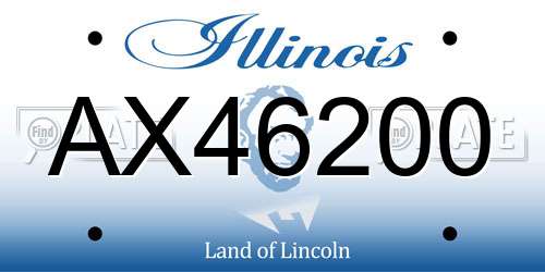 AX46200 Illinois License Plate