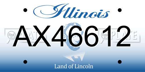 AX46612 Illinois License Plate