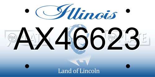 AX46623 Illinois License Plate