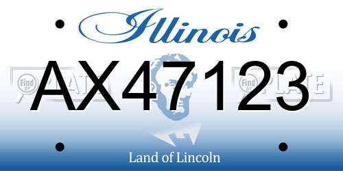 AX47123 Illinois License Plate
