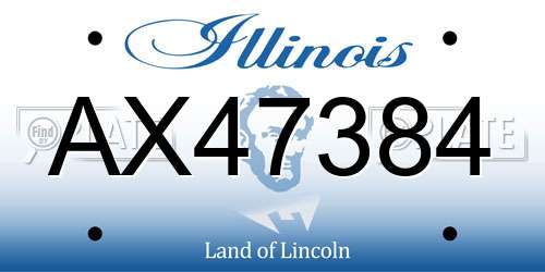 AX47384 Illinois License Plate