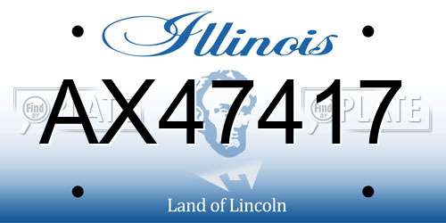 AX47417 Illinois License Plate