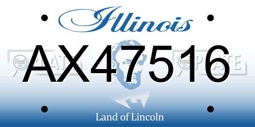 AX47516 Illinois License Plate