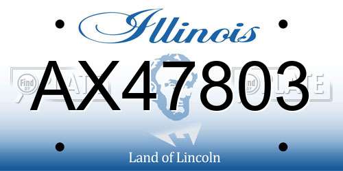 AX47803 Illinois License Plate