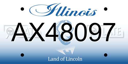AX48097 Illinois License Plate