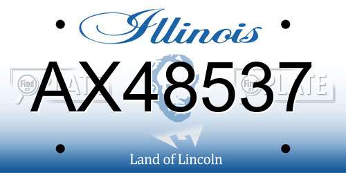AX48537 Illinois License Plate