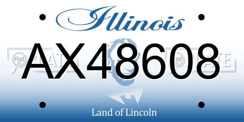 AX48608 Illinois License Plate
