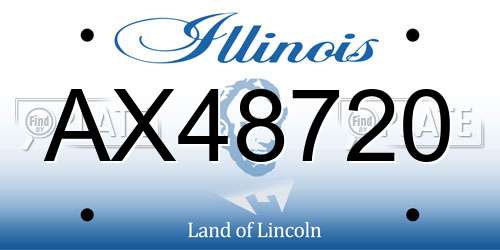 AX48720 Illinois License Plate