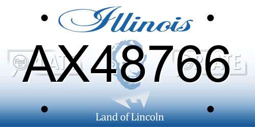 AX48766 Illinois License Plate