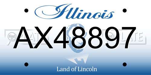 AX48897 Illinois License Plate