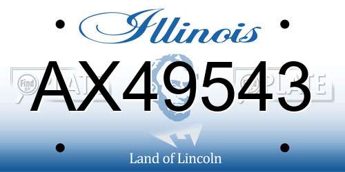 AX49543 Illinois License Plate