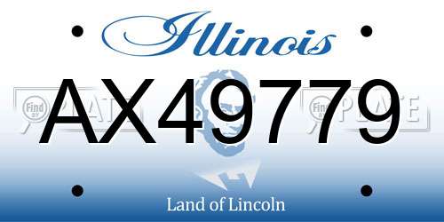 AX49779 Illinois License Plate