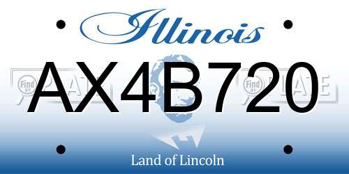 AX4B720 Illinois License Plate