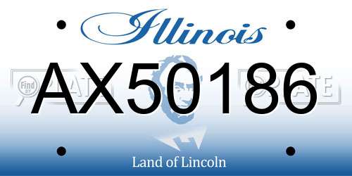 AX50186 Illinois License Plate