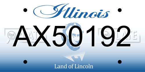 AX50192 Illinois License Plate