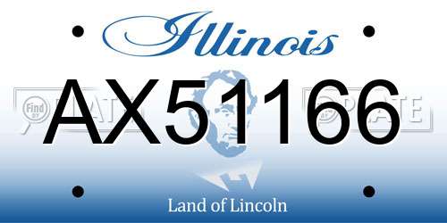 AX51166 Illinois License Plate