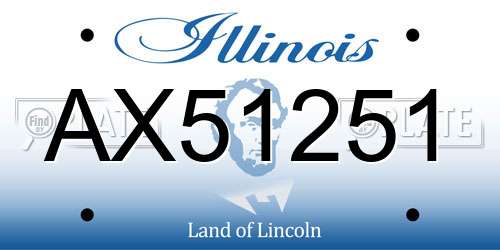 AX51251 Illinois License Plate