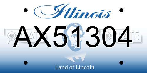 AX51304 Illinois License Plate