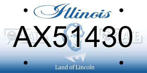 AX51430 Illinois License Plate