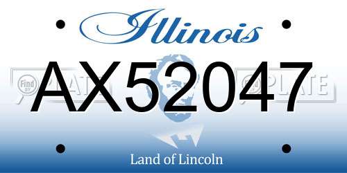 AX52047 Illinois License Plate