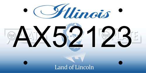 AX52123 Illinois License Plate