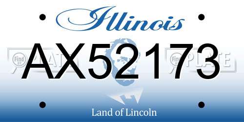 AX52173 Illinois License Plate