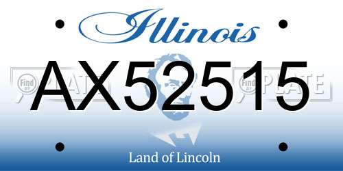 AX52515 Illinois License Plate