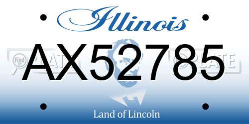 AX52785 Illinois License Plate