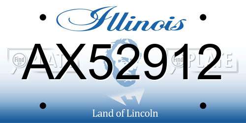 AX52912 Illinois License Plate