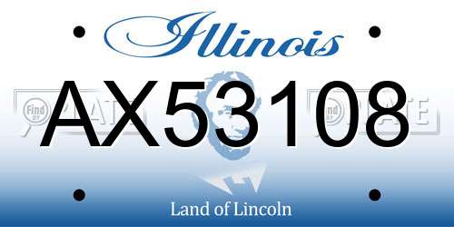 AX53108 Illinois License Plate