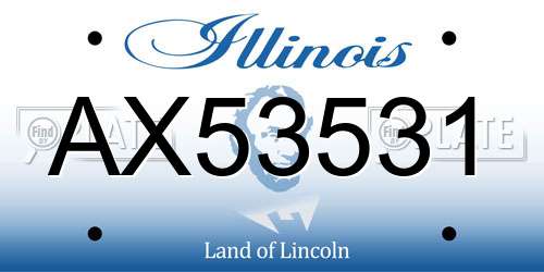 AX53531 Illinois License Plate