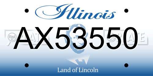 AX53550 Illinois License Plate