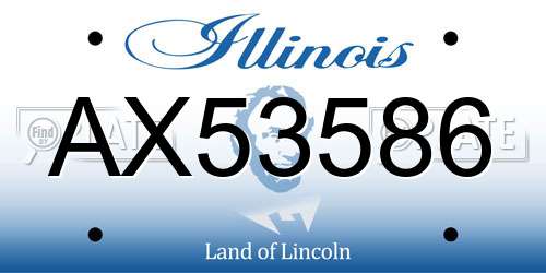 AX53586 Illinois License Plate