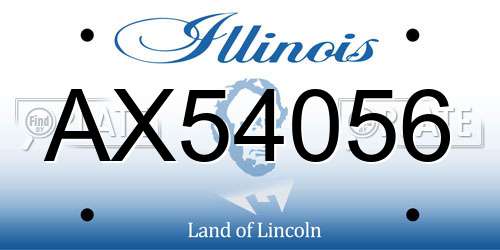 AX54056 Illinois License Plate