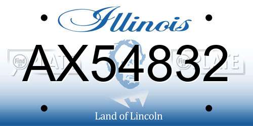 AX54832 Illinois License Plate
