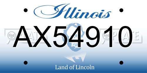AX54910 Illinois License Plate