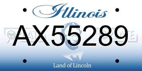 AX55289 Illinois License Plate
