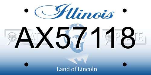 AX57118 Illinois License Plate