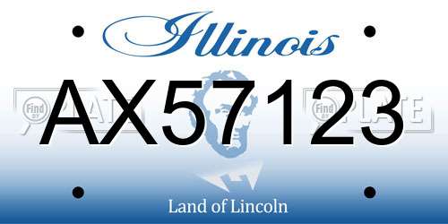 AX57123 Illinois License Plate