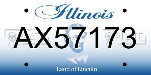 AX57173 Illinois License Plate