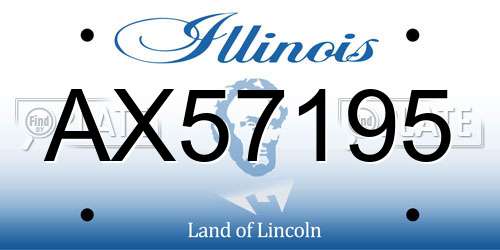 AX57195 Illinois License Plate