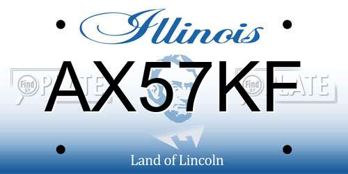 AX57KF Illinois License Plate