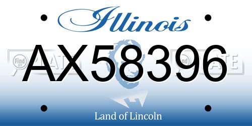 AX58396 Illinois License Plate