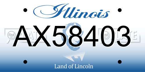 AX58403 Illinois License Plate