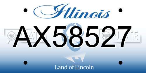 AX58527 Illinois License Plate