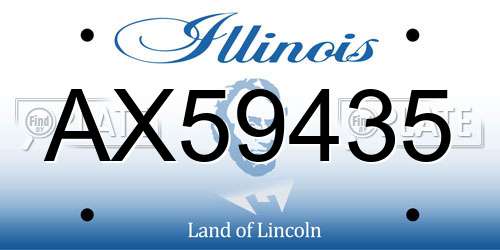 AX59435 Illinois License Plate