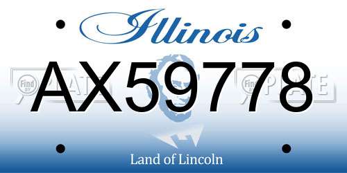 AX59778 Illinois License Plate